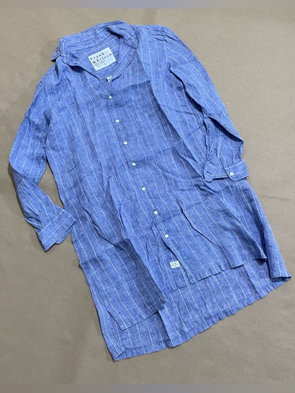 Frank & Eileen Hunter Linen Shirt Dress Size Small